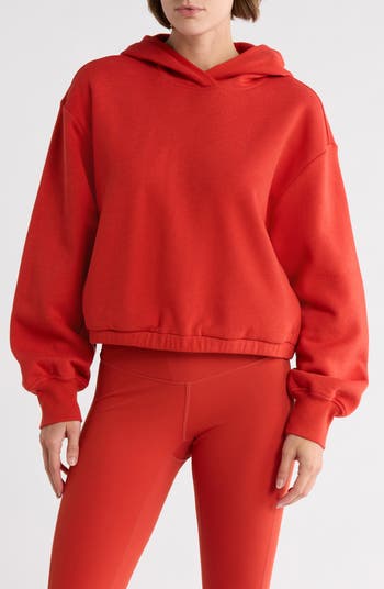 Z by Zella Feather Fleece Cinch Hem Pullover Hoodie | Nordstromrack