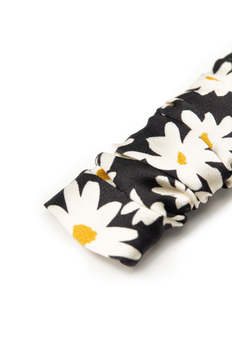 Daisy Silk Hair Barrette Clip, Alternate, color, Black & White