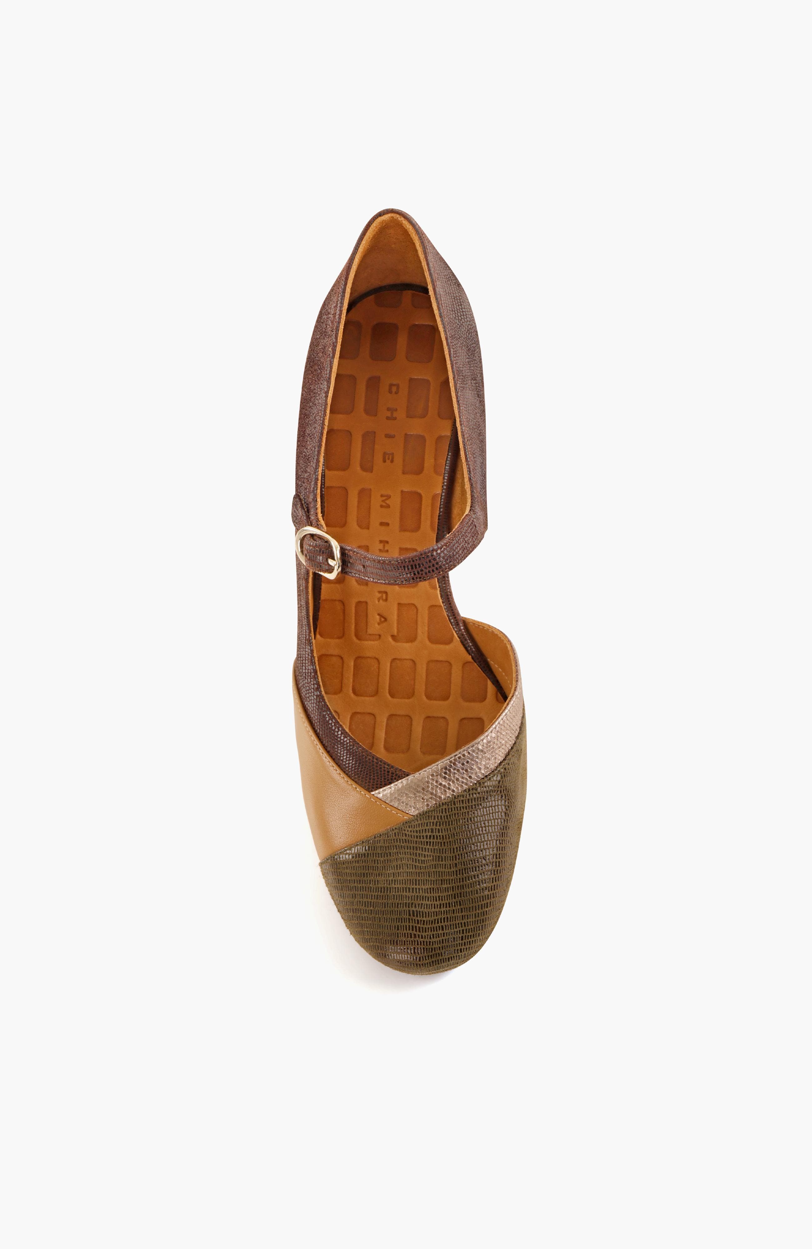 Mary Jane suede and leather Buckle Pump, Alternate, color, Dark brown