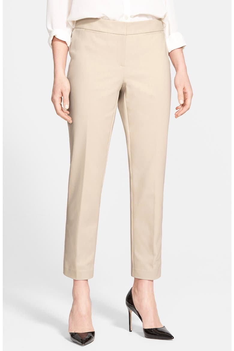 'Veloria' Slim Ankle Pants, Main, color, TAN OXFORD