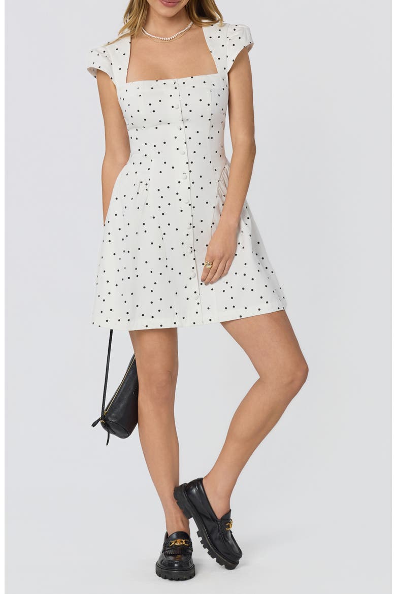 Averi Polka Dot Minidress, Alternate, color, WHITE/ BLACK POLKA DOT