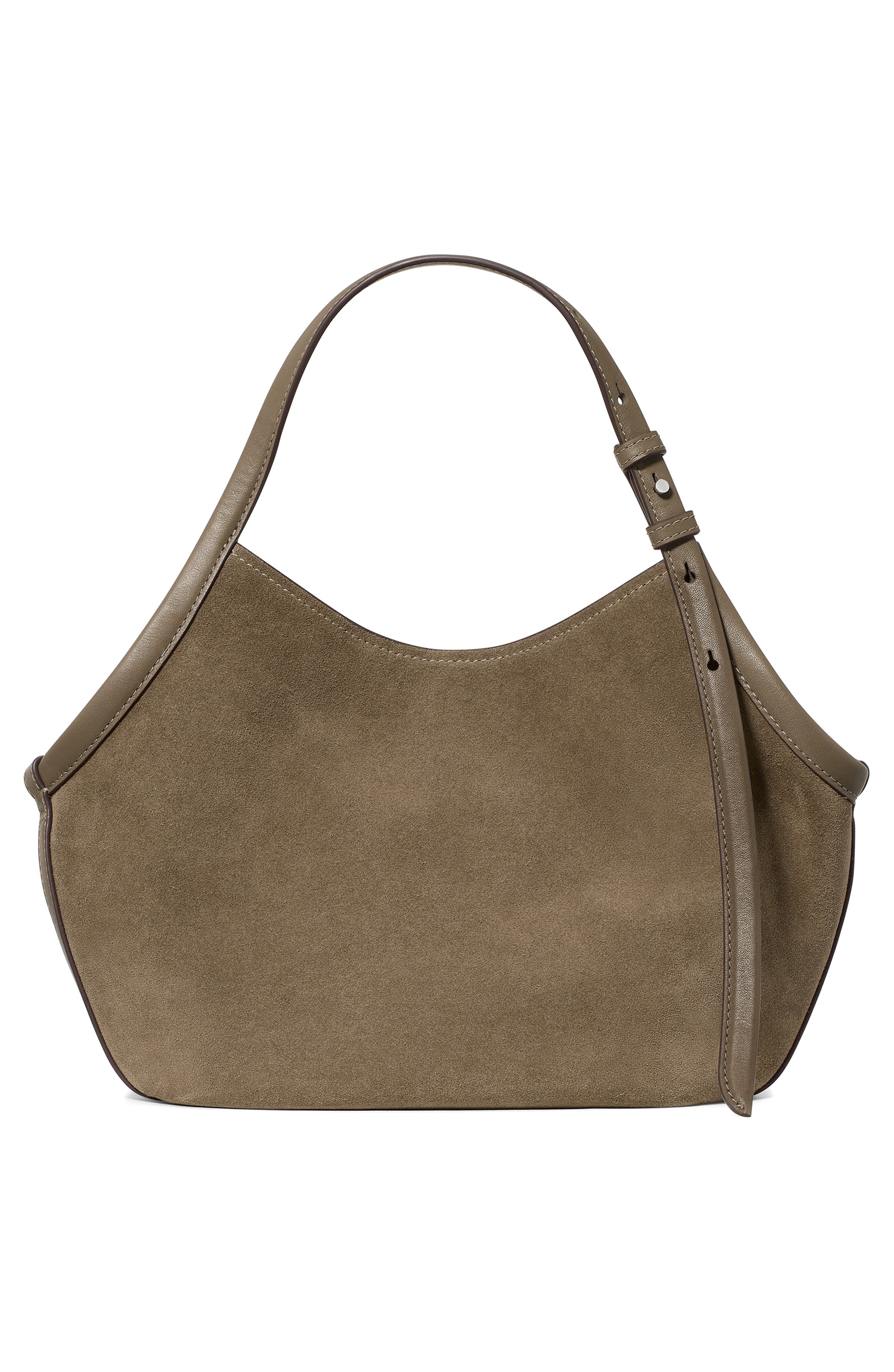 Small Deco Suede Tulip Tote, Alternate, color, DRIFTWOOD