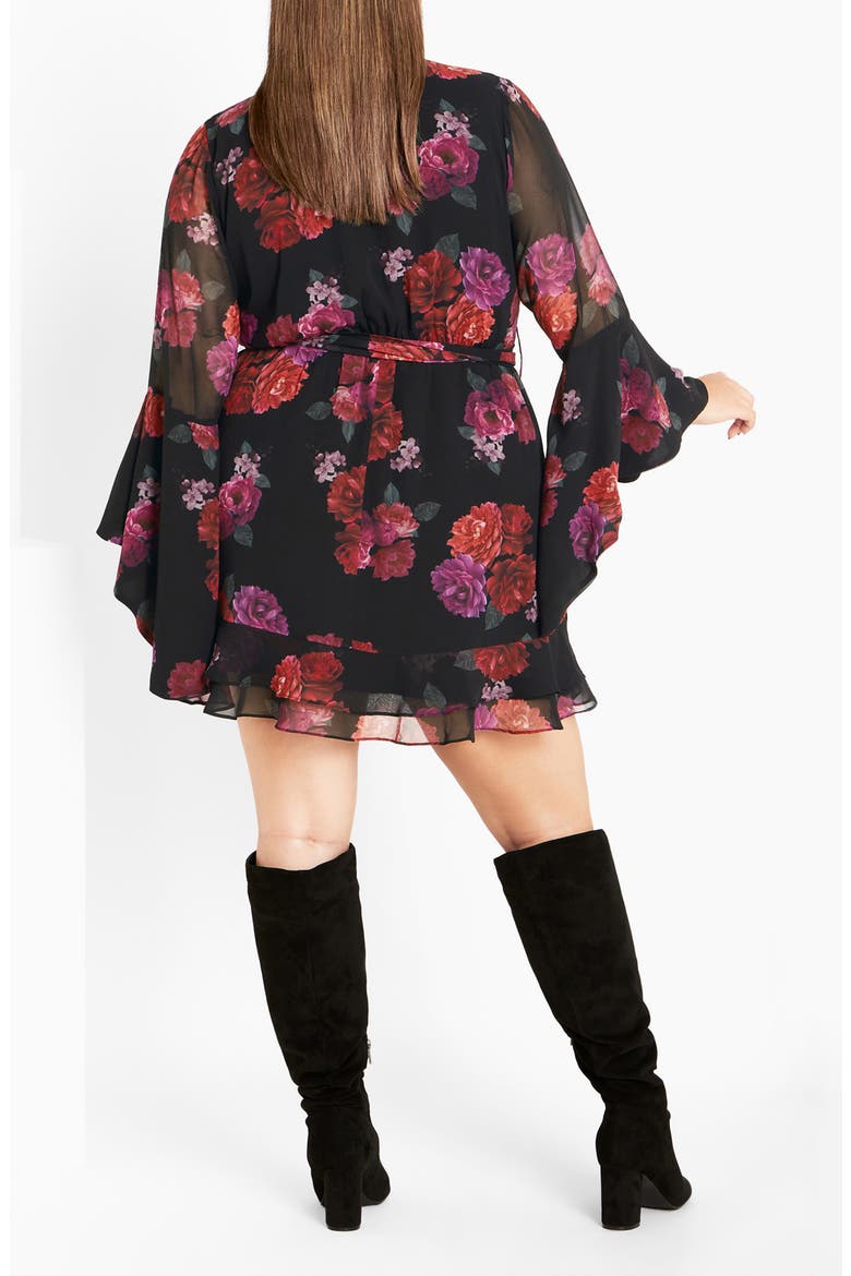 Emberlynn Floral Long Sleeve Minidress, Alternate, color, FLORAL