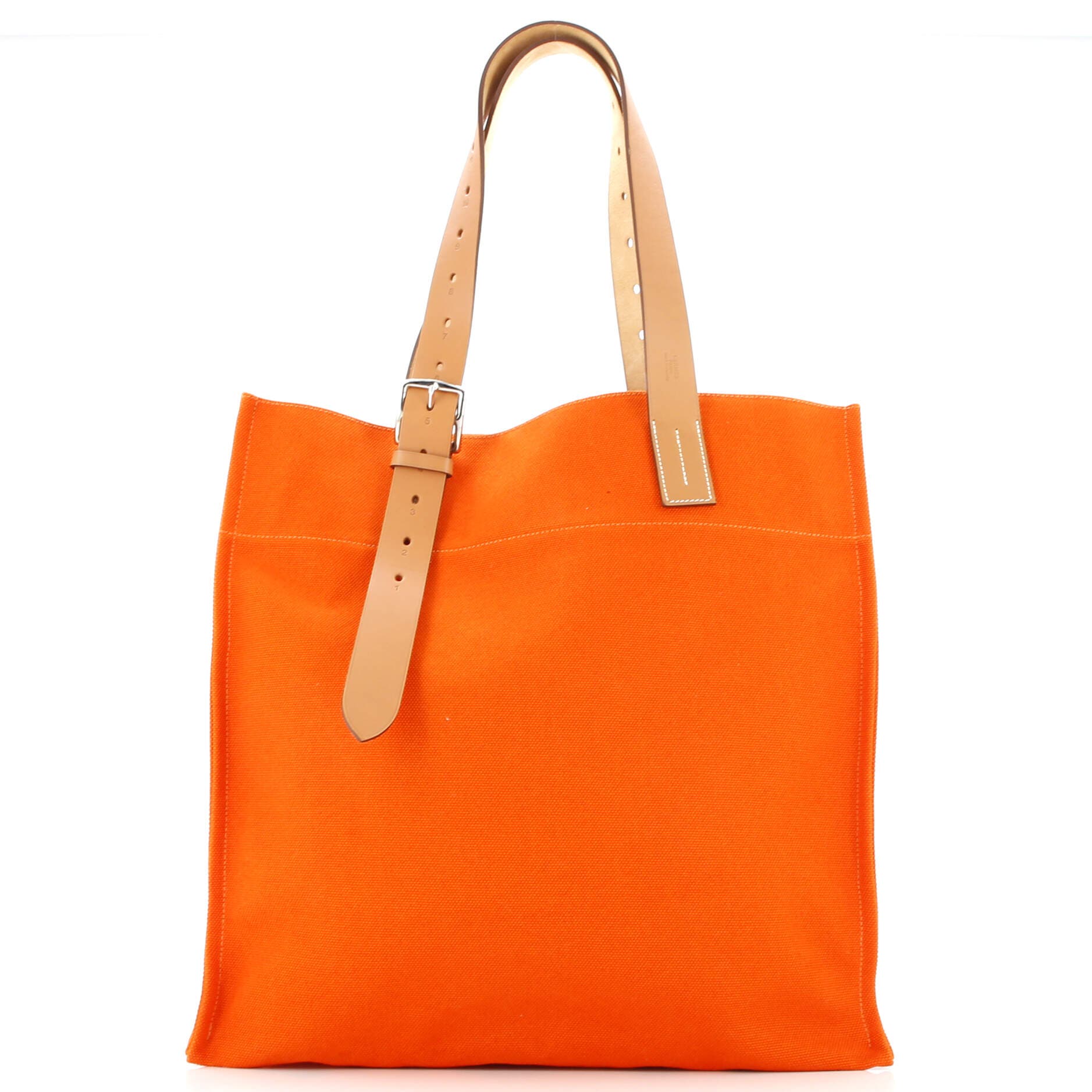 Pre-Owned Hermes Etriviere Shopping Tote Toile and Leather, Main, color, 