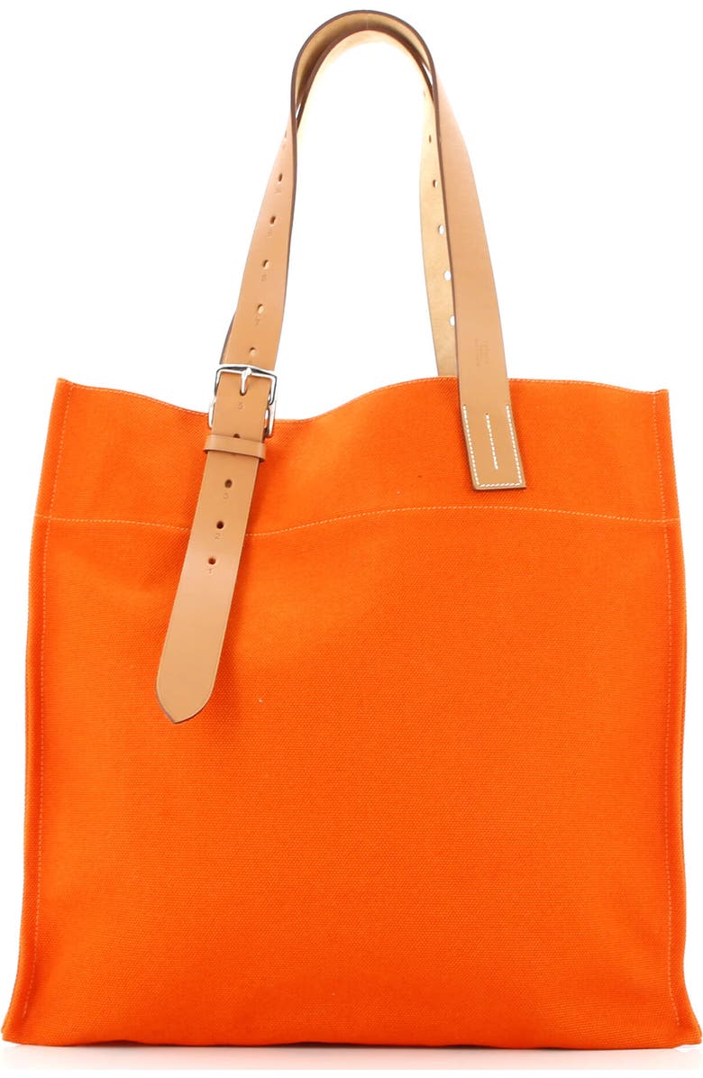 Pre-Owned Hermes Etriviere Shopping Tote Toile and Leather, Main, color,