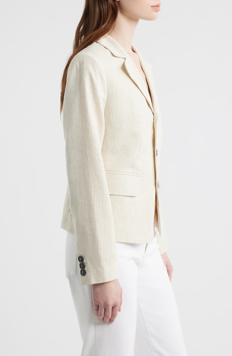 FRAME The Striped Smart Blazer, Alternate, color, Ecru Multi