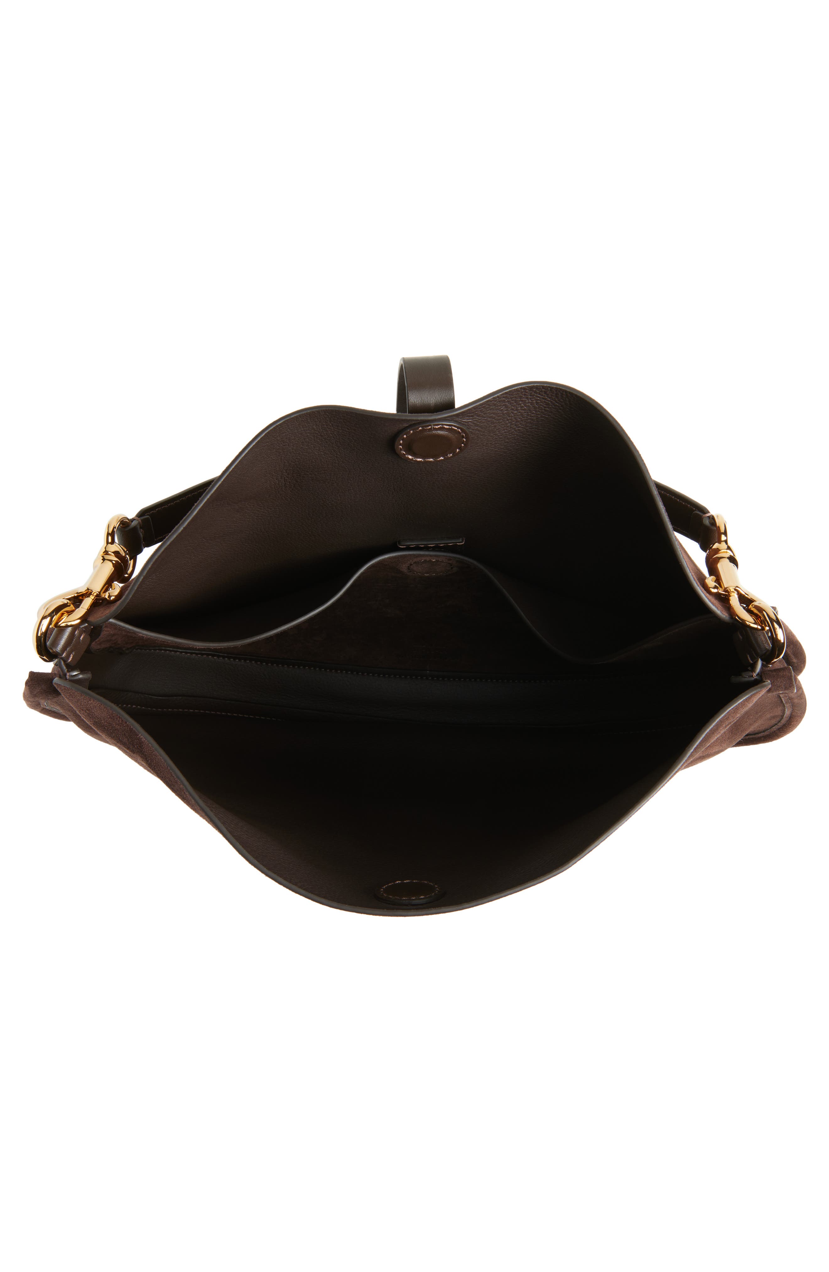 Etro Maxi Pony Suede Shoulder Bag, Alternate, color, Dark Brown M0406