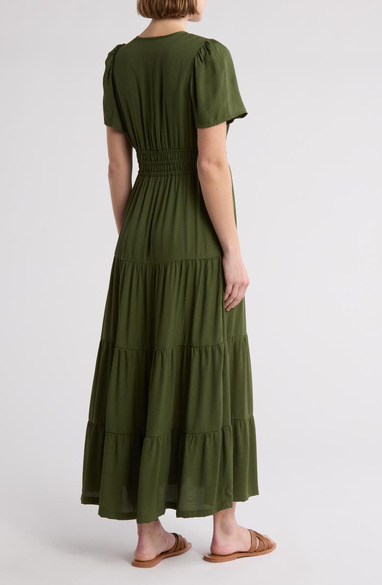 BY DESIGN Rio Crepe Maxi Dress, Alternate, color, Rifle Green