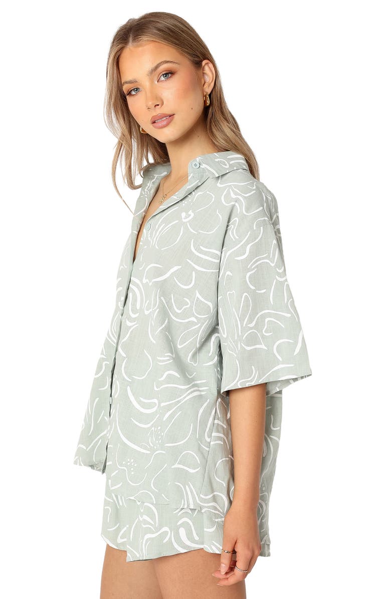 Petal & Pup Fiorelli Button-Up Shirt & Shorts, Alternate, color, Sage