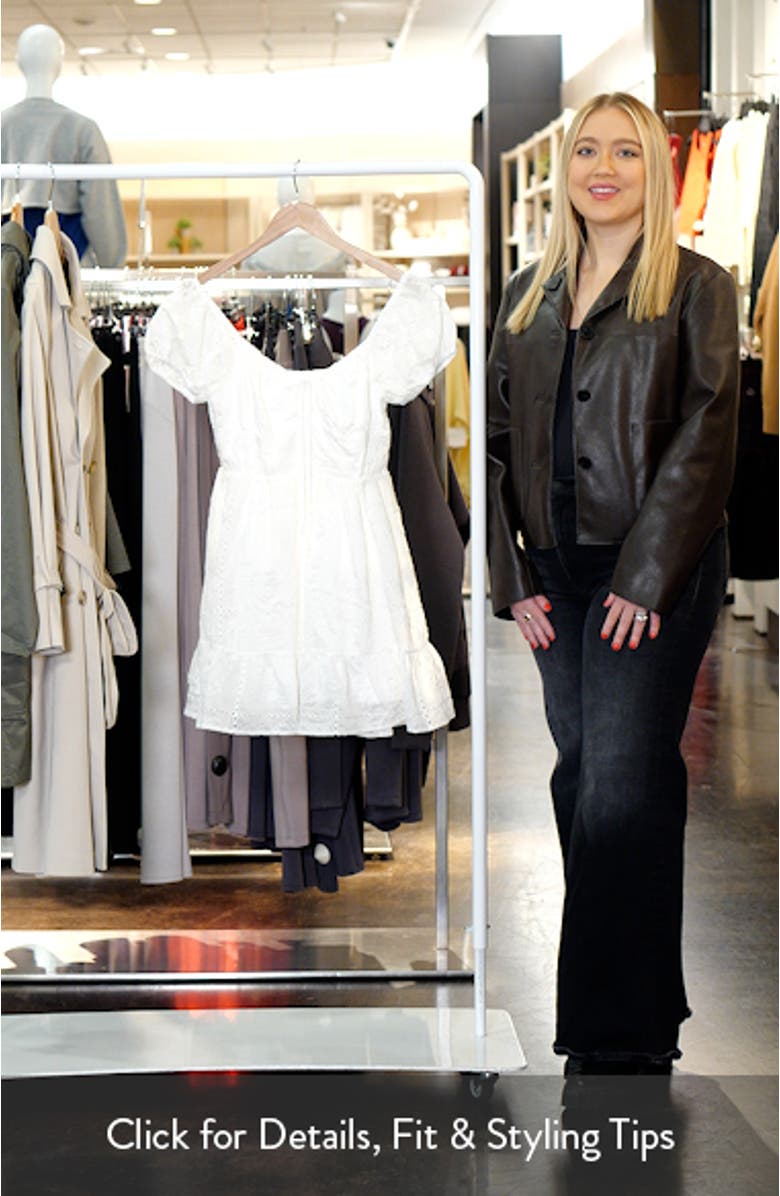 Embroidered Eyelet Ruffle Hem Minidress, sales video thumbnail