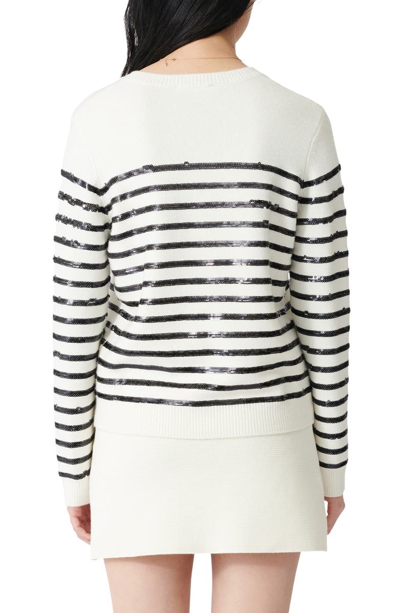 maje Mystrip Sequin Stripe Sweater, Alternate, color,