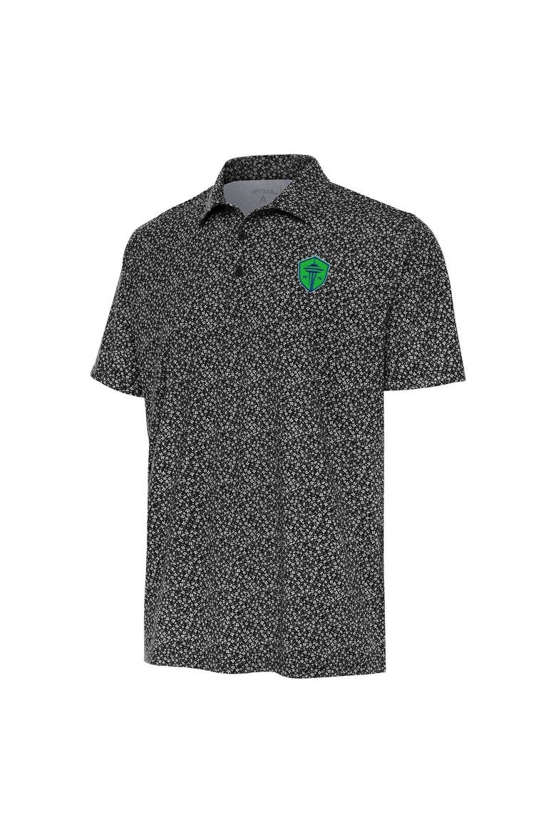 Men's Antigua Black Seattle Sounders FC Terrace Polo, Main, color, Black