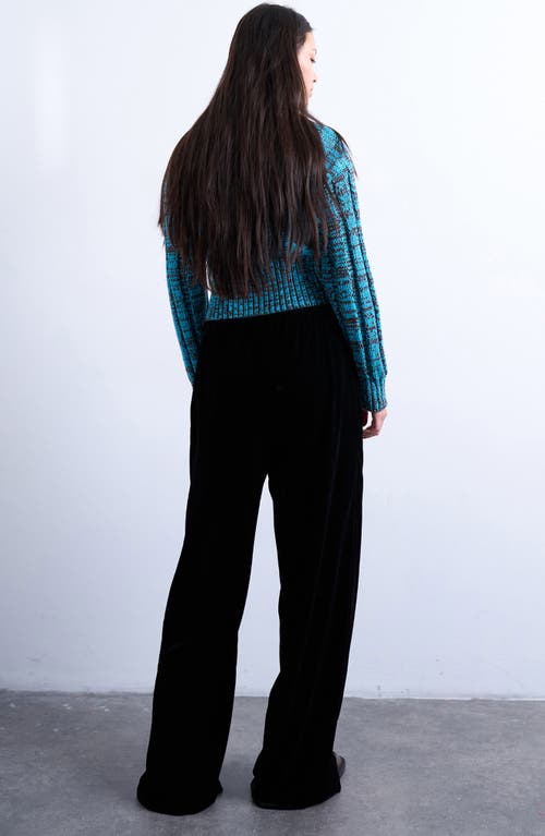 Topshop Drawstring Wide Leg Pants In Black