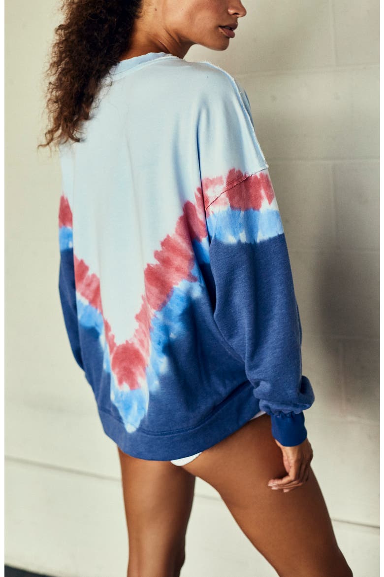 Free People FP Movement Metti Ombré Sweatshirt, Alternate, color, AURORA BLUE COMBO
