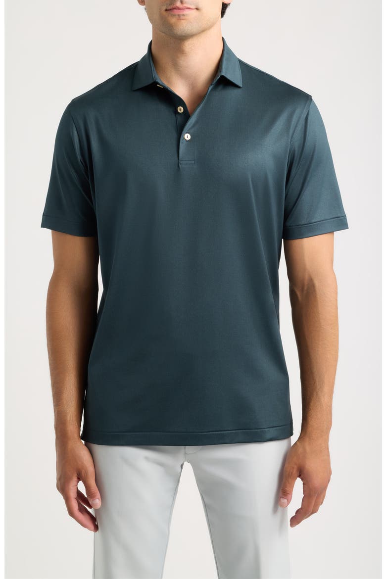 Herringbone Summer Comfort Performance Jersey Polo, Main, color, NAVY