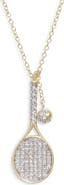 Meira T Diamond Tennis Racket Pendant Necklace