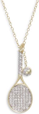 Meira T Diamond Tennis Racket Pendant Necklace