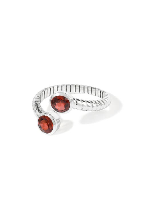Ys Gems Sterling Silver Bypass Ring In Red