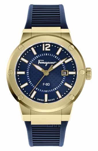 FERRAGAMO F-80 Chronograph Silicone Strap Watch, 44mm