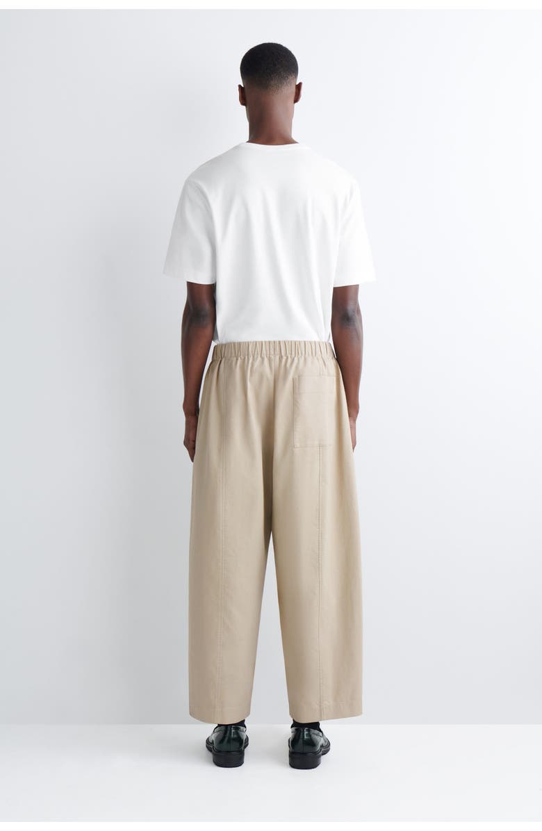 COS Cotton Cropped Barrel-Leg Pants, Alternate, color, Beige