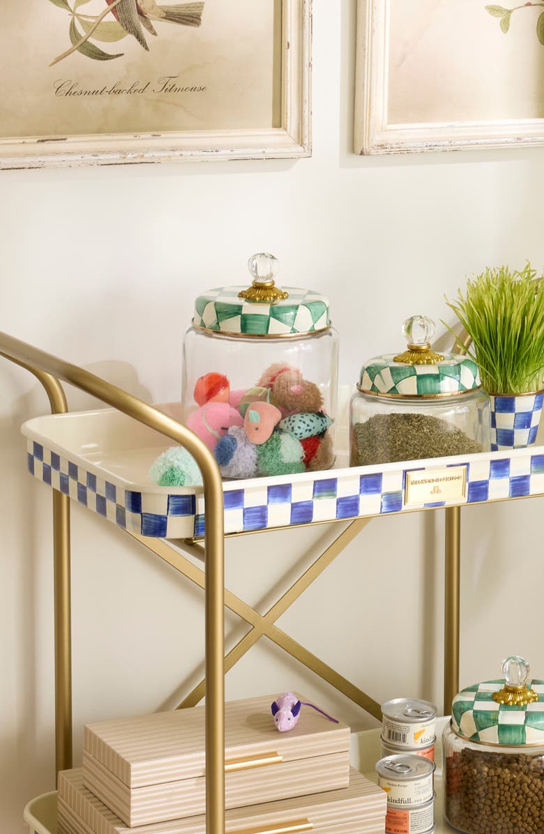 MACKENZIE CHILDS Emerald Check Large Kitchen Canister, Alternate, color, Emerald