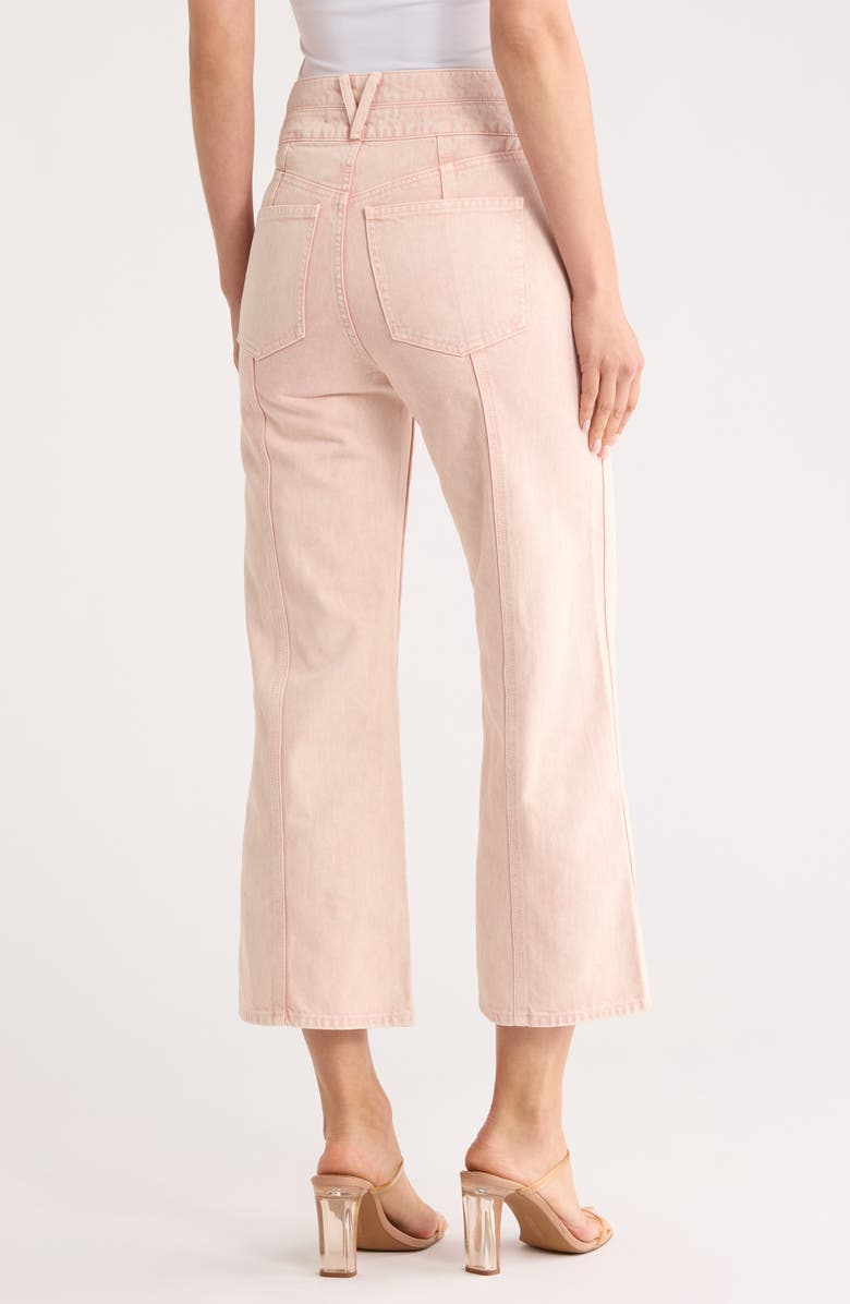 Veronica Beard Taylor High Waist Crop Wide Leg Jeans, Alternate, color, Stoned Pink Shell
