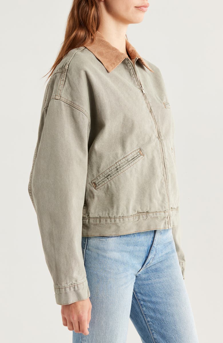 SLVRLAKE Camden Garage Zip Canvas Jacket, Alternate, color, Faded Olive