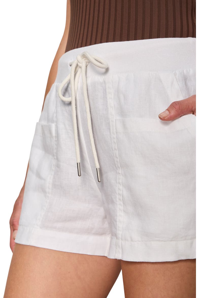 Carefree Linen Shorts, Alternate, color, WHITE