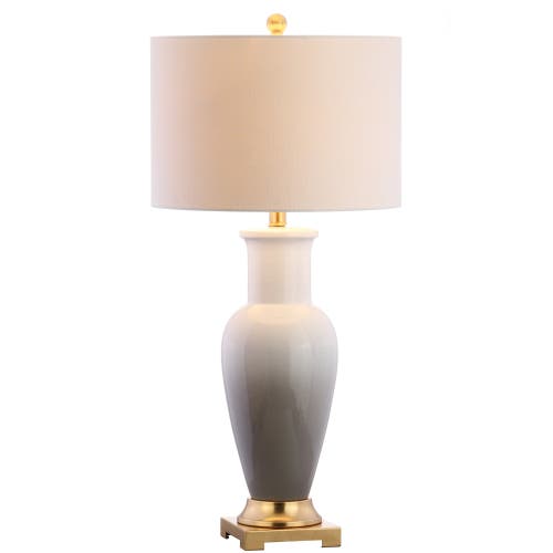 Jonathan Y Dip Dye 31.5" Ceramic Led Table Lamp In White/gray