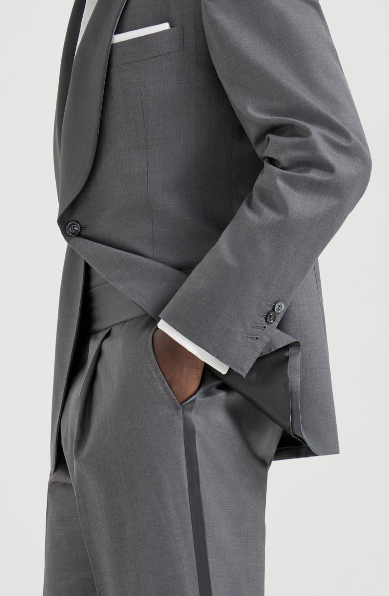 Brunello Cucinelli Tuxedo with shawl lapel, Alternate, color, Grey