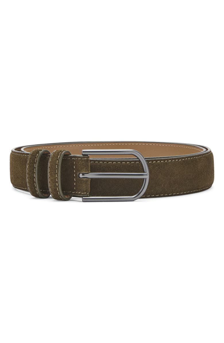 MANGO Suede Belt, Main, color, Khaki