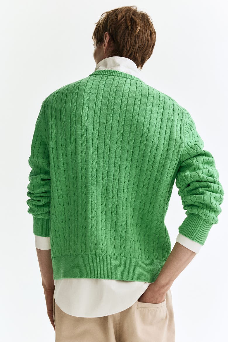 Regular Fit Cable-knit Jumper, Alternate, color, Green