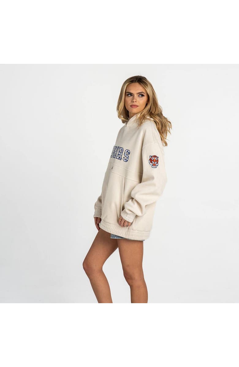 THE WILD COLLECTIVE Women's The Wild Collective Cream Detroit Tigers Oversized Cord Tri-Blend Hoodie, Alternate, color, Cream
