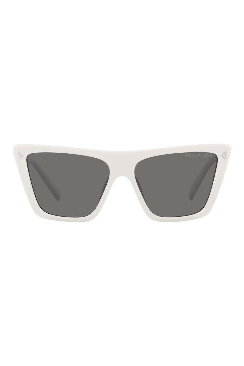 56mm Polarized Square Sunglasses, Main, color, BONE