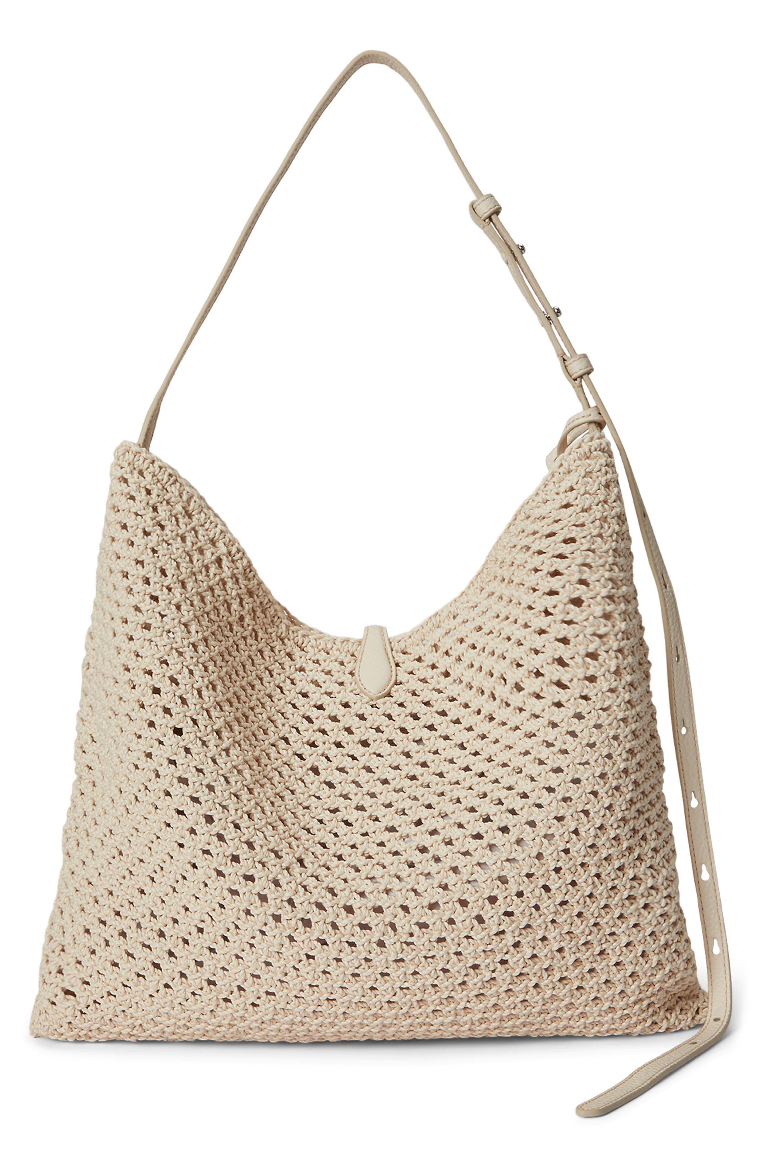 Polo Play Open Weave Messenger Bag, Alternate, color, IVORY