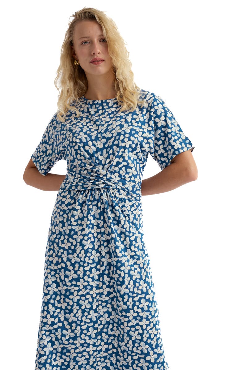 Seasalt Cornwall Water Mint Twist Front Organic Cotton Blend Midi Dress, Alternate, color,