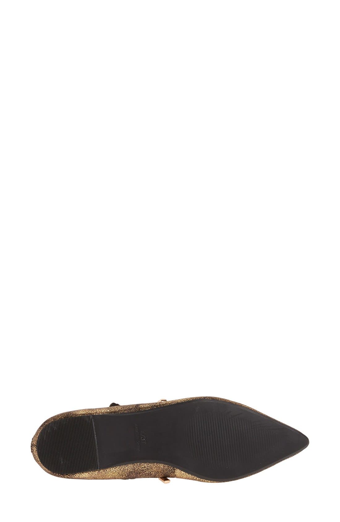 'Flight' Pointy Toe Ghillie Flat, Alternate, color, BRONZE
