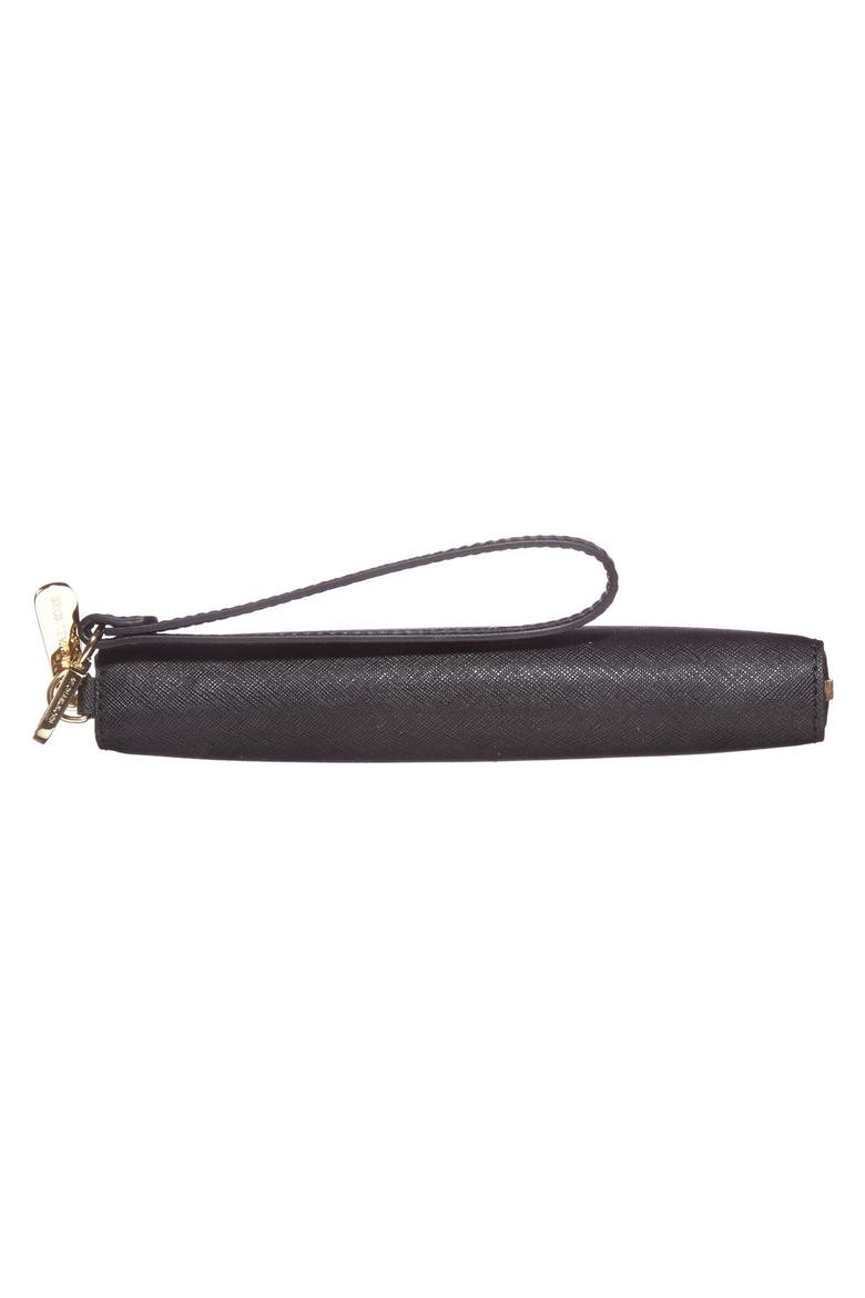 'Jet Set' Leather Travel Wallet, Alternate, color, BLACK