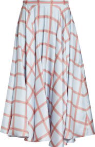Emilia Wickstead Karima Plaid Silk Twill Skirt