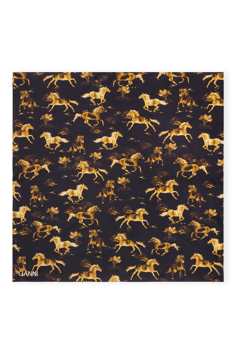 Silk Twill Scarf, Alternate, color, BLACK