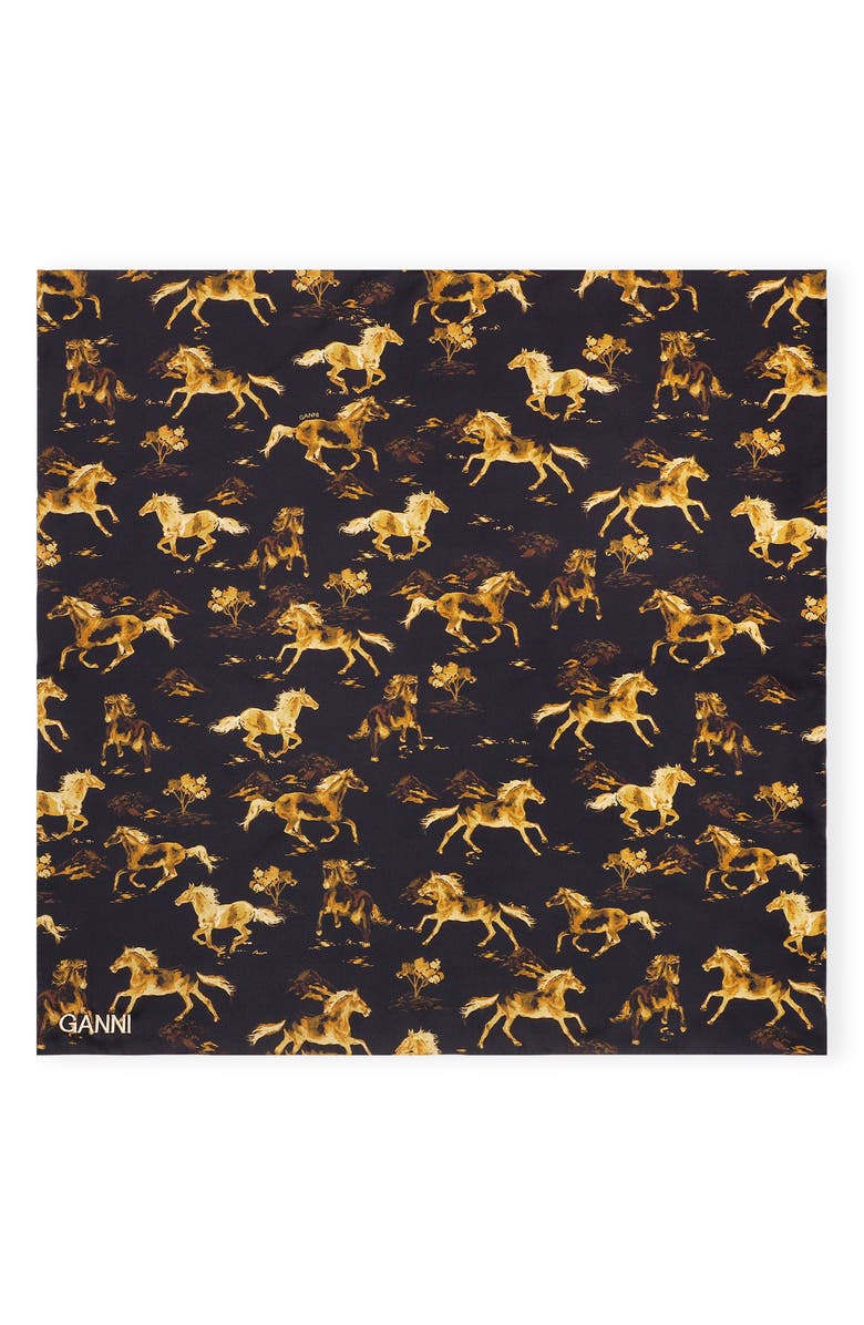 Ganni Silk Twill Scarf, Alternate, color,