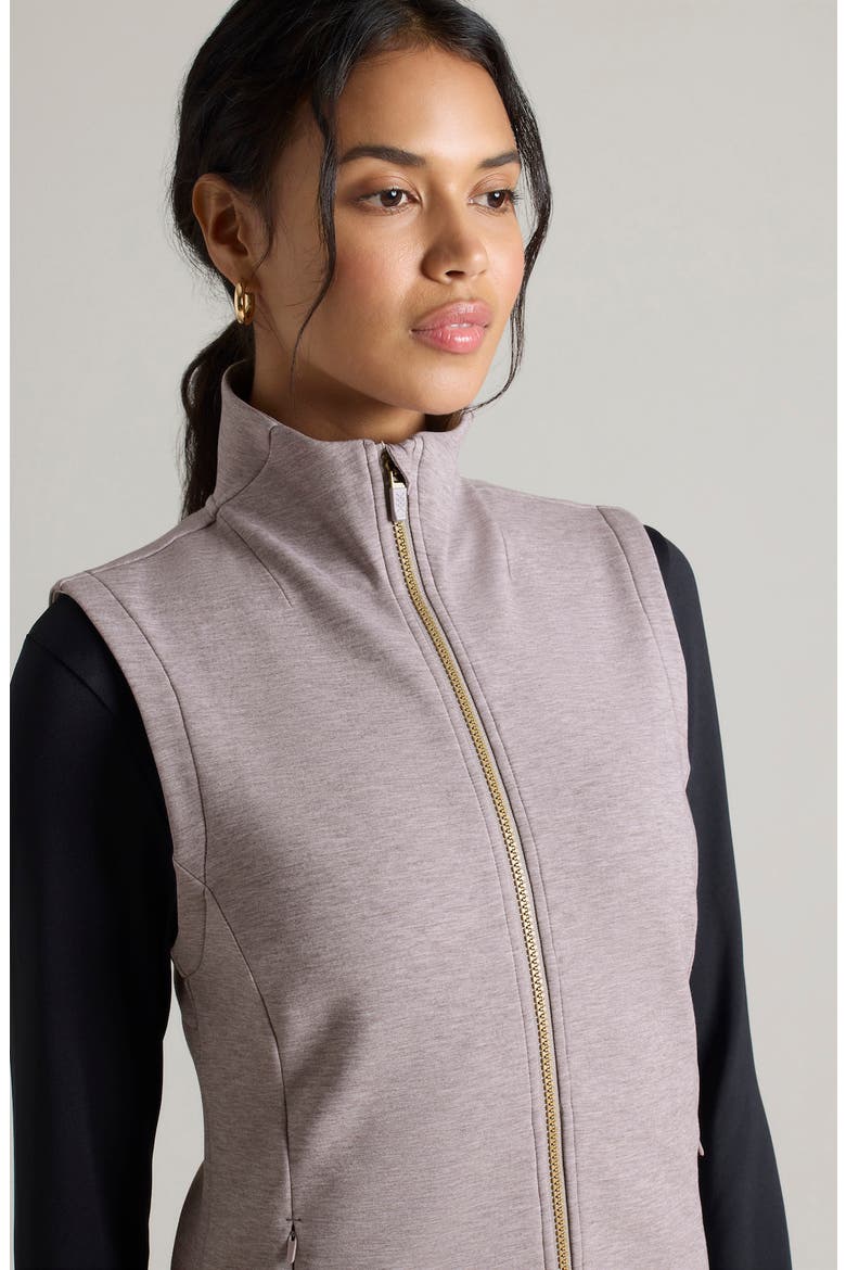 DreamGlow Zip-Up Vest, Alternate, color, TAUPE MIST