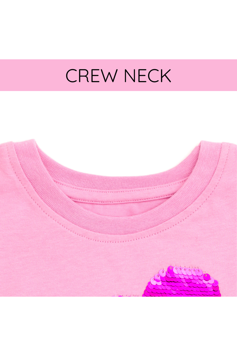 Short Sleeve T-Shirt, Alternate, color, Pink Sequin Heart