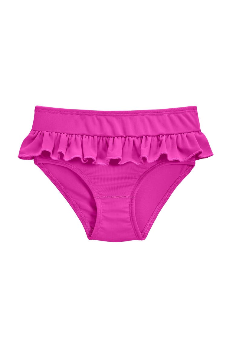 Girls UPF 50+ Ruffle Swim Briefs, Main, color, Hot Pink