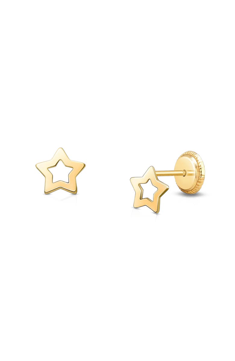 Tiny Blessings 14K Gold Wish Upon a Star Studs Screw Back Earrings, Main, color, 14K Yellow Gold