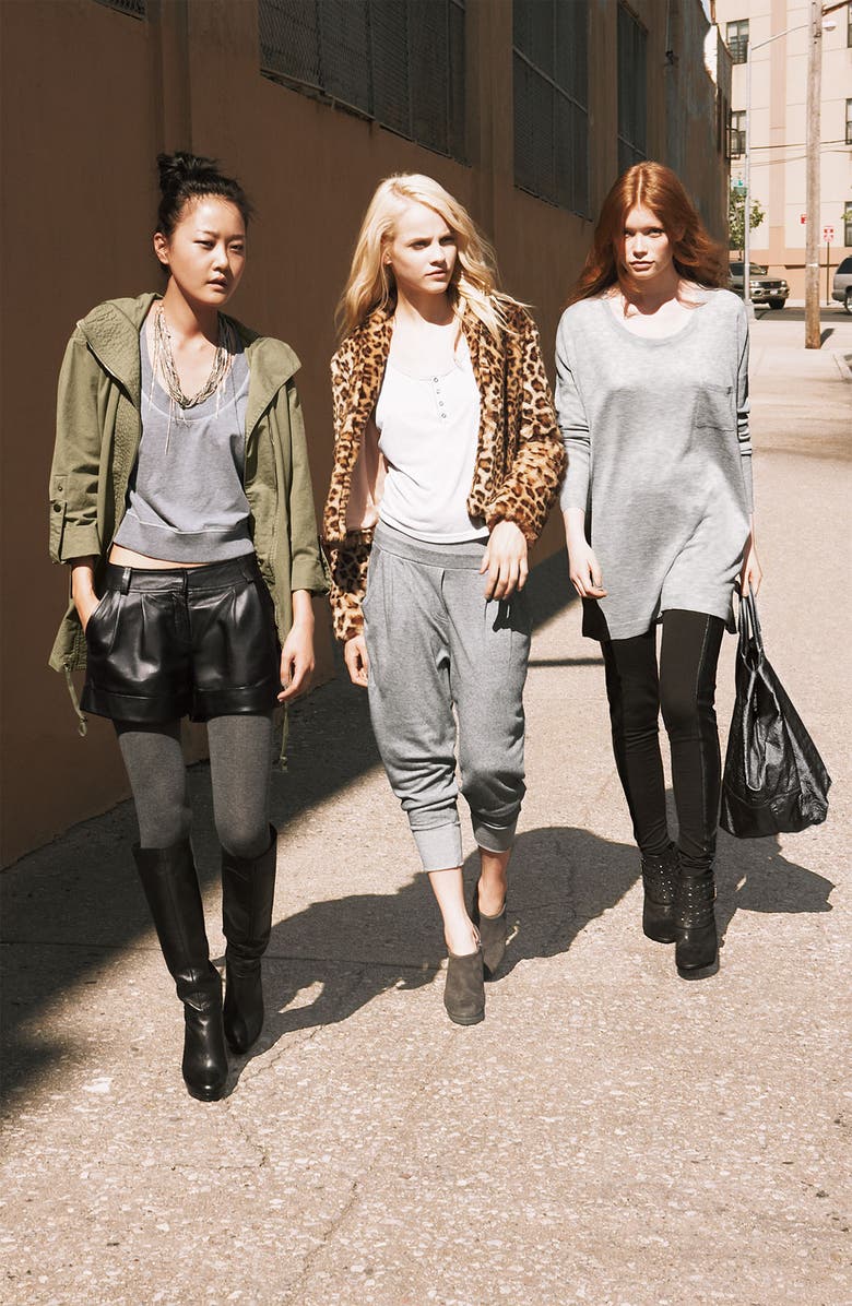 Trouvé Leather Shorts, Alternate, color, 