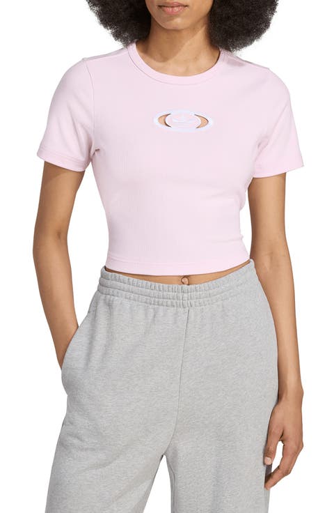 Campus 2000 Back Cutout Rib Crop T-Shirt