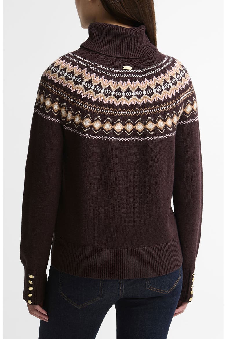 Darwen Fair Isle Turtleneck Sweater, Alternate, color, SEAL BROWN