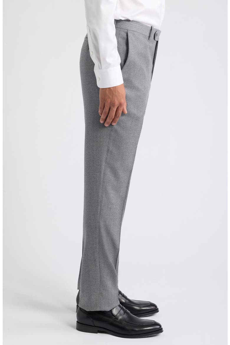 Harker Flat Front Wool & Cashmere Trousers, Alternate, color, LIGHT GREY
