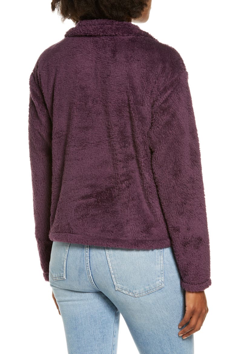High Pile Fleece Pullover, Alternate, color, BLACKBERRY WINE